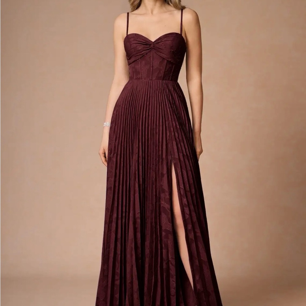 Elegant Burgundy Evening Gown